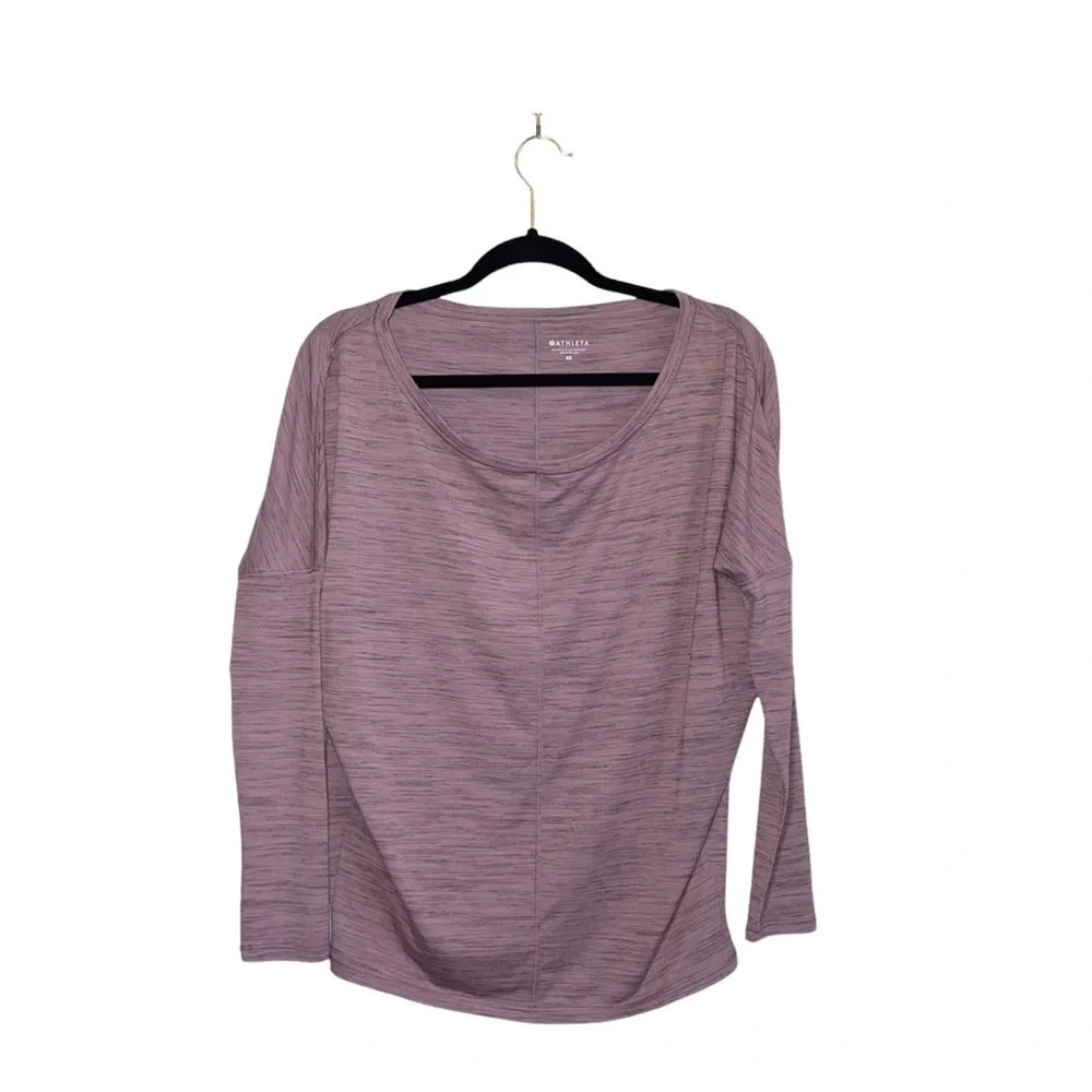 Athleta Studio To Street Heathered Pink Dolman Sleeve Boatneck Top Xsmall Women